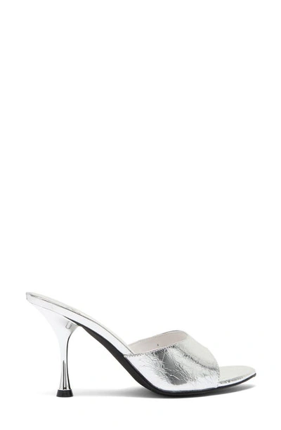 Shop Jeffrey Campbell Agent Slide Sandal In Silver Metallic