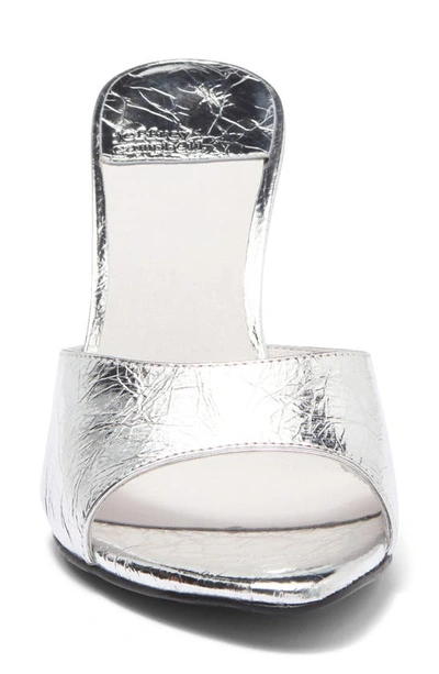 Shop Jeffrey Campbell Agent Slide Sandal In Silver Metallic