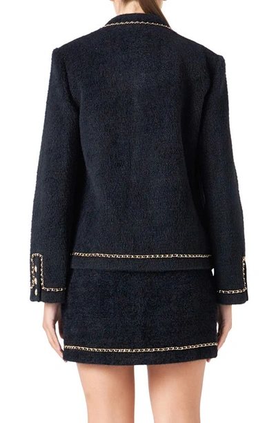 Shop Endless Rose Chain Trim Jacket In Black