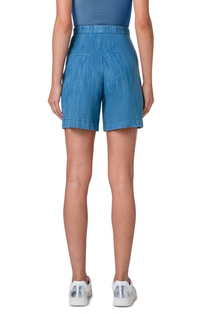 Shop Akris Punto Filia High Waist Denim Bermuda Shorts In Medium Blue Denim