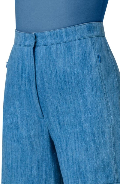 Shop Akris Punto Filia High Waist Denim Bermuda Shorts In Medium Blue Denim