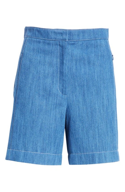 Shop Akris Punto Filia High Waist Denim Bermuda Shorts In Medium Blue Denim