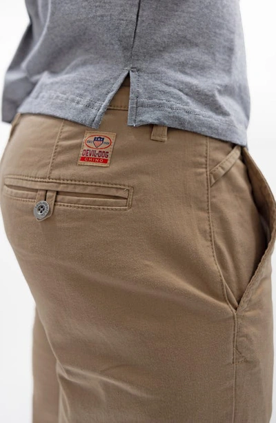 Devil-dog Dungarees Straight Leg Stretch Twill Chinos In Dark Khaki