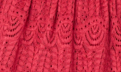 Gibsonlook Long Sleeve Tiered Lace Dress In Ruby Red