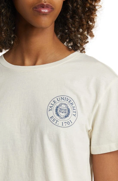 Shop Golden Hour Yale Circle Shield Cotton Graphic T-shirt In Marshmallow