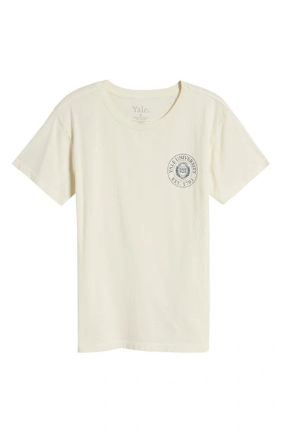 Shop Golden Hour Yale Circle Shield Cotton Graphic T-shirt In Marshmallow