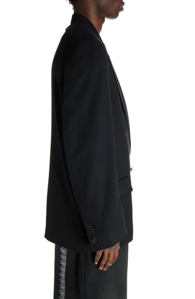 Balenciaga Double-breasted Wool-blend Blazer In Black