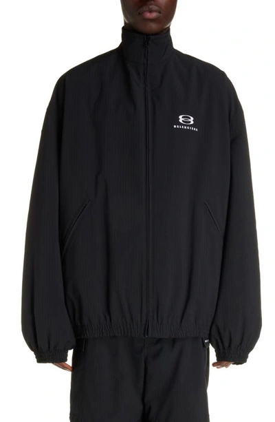 Shop Balenciaga Gender Inclusive Oversize Cocoon Kick Technical Ripstop Windbreaker In Black