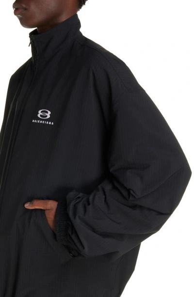Balenciaga Gender Inclusive Oversize Cocoon Kick Technical Ripstop Windbreaker In Black
