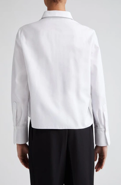 Shop Partow Brooks Cotton Button-up Shirt In White