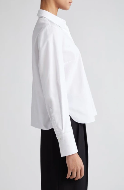 Partow Brooks Cotton Button-up Shirt In White