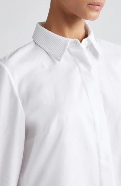 Partow Brooks Cotton Button-up Shirt In White