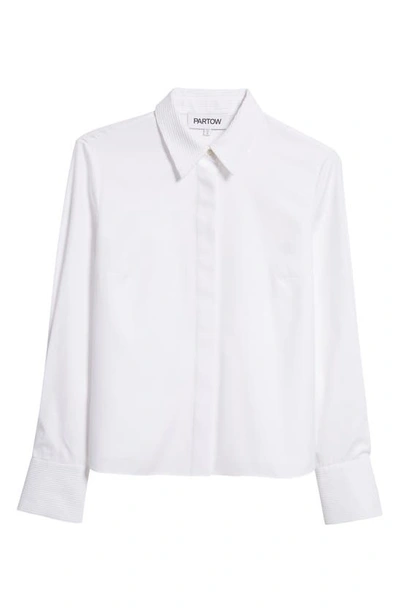 Shop Partow Brooks Cotton Button-up Shirt In White