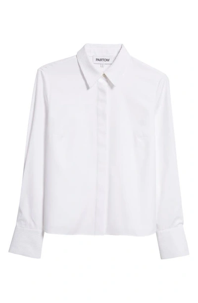 Partow Brooks Cotton Button-up Shirt In White