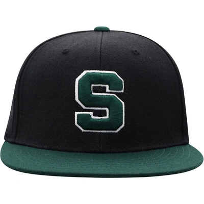 Shop Top Of The World Black/green Michigan State Spartans Team Color Two-tone Fitted Hat