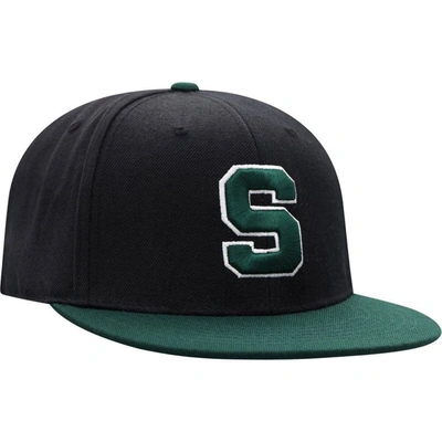 Shop Top Of The World Black/green Michigan State Spartans Team Color Two-tone Fitted Hat