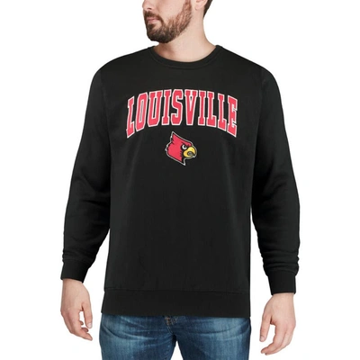 Shop Colosseum Black Louisville Cardinals Arch & Logo Crew Neck Sweatshirt