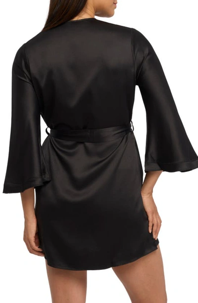 Shop Rya Collection Heavenly Satin Wrap In Black