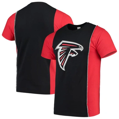 Shop Refried Apparel Black/red Atlanta Falcons Sustainable Upcycled Split T-shirt