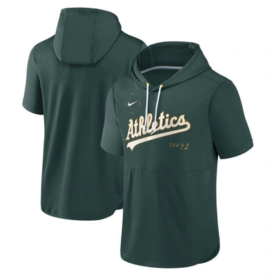 Shop Nike Green Oakland Athletics Springer Short Sleeve Team Pullover Hoodie