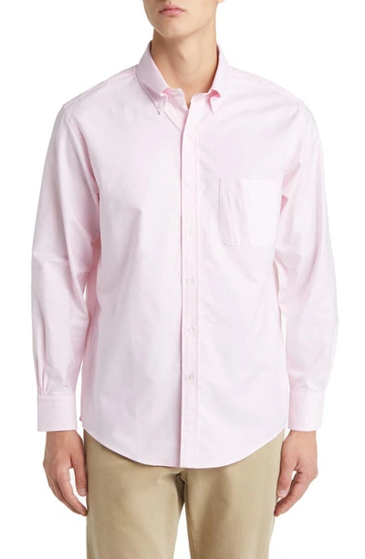 Shop Brooks Brothers Regular Fit Solid Cotton Oxford Dress Shirt In Solid Light Pink