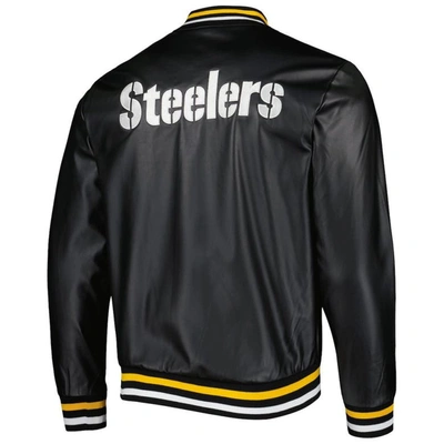 Shop The Wild Collective Black Pittsburgh Steelers Metallic Bomber Full-snap Jacket