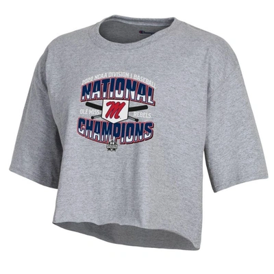 Shop Champion Baseball College World Series S Locker Room Boyfriend Cropped T-shirt In In Heather Gray
