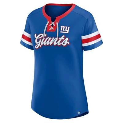 Fanatics Branded Royal New York Giants Original State Lace-up T-shirt In Royal