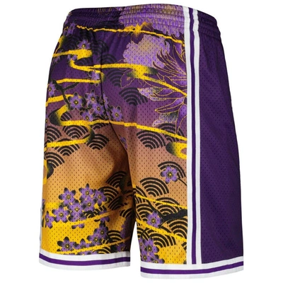Shop Mitchell & Ness Purple Los Angeles Lakers Lunar New Year Swingman Shorts