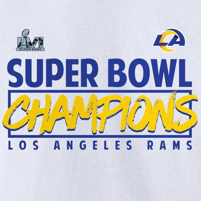 Shop Fanatics Branded White Los Angeles Rams Super Bowl Lvi Champions Stacked Roster T-shirt
