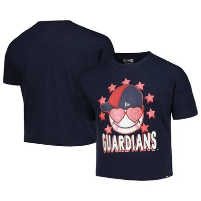 Shop New Era Girls Youth  Navy Cleveland Guardians Team Half Sleeve T-shirt