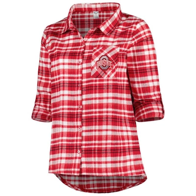 Shop Profile Scarlet Ohio State Buckeyes Plus Size Mainstay Long Sleeve Button-up Shirt