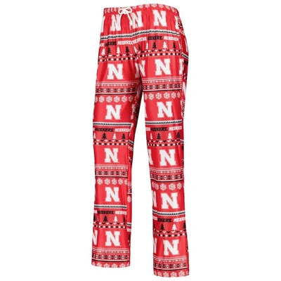 Shop Concepts Sport Scarlet Nebraska Huskers Holiday Long Sleeve T-shirt And Pants Sleep Set