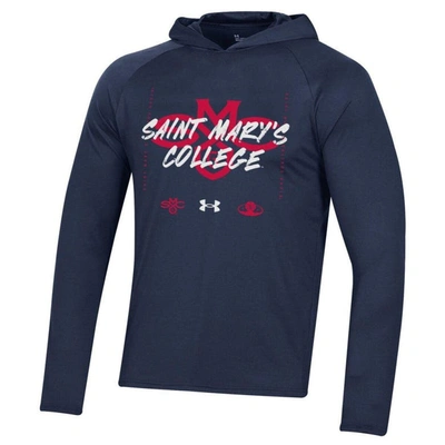 Shop Under Armour Navy Saint Mary's Gaels 2023 On Court Bench Shooting Long Sleeve Hoodie T-shirt