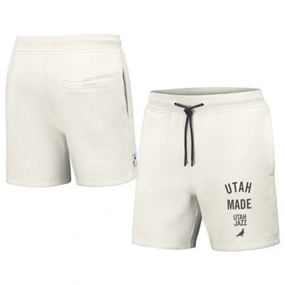 Shop Staple Nba X  Cream Utah Jazz Heavyweight Fleece Shorts