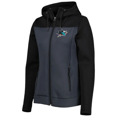Shop Antigua Black/gray San Jose Sharks Protect Full-zip Jacket
