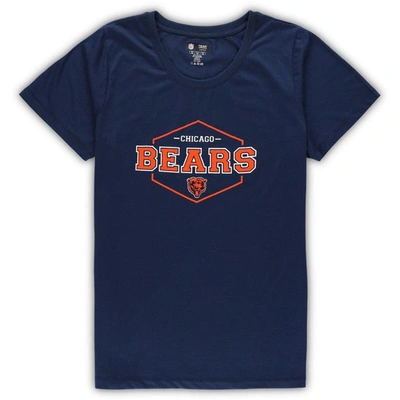 Shop Concepts Sport Navy/orange Chicago Bears Plus Size Badge T-shirt & Pants Sleep Set