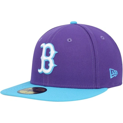 Shop New Era Purple Boston Red Sox Vice 59fifty Fitted Hat