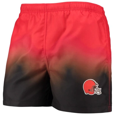 Shop Foco Orange/brown Cleveland Browns Dip-dye Swim Shorts