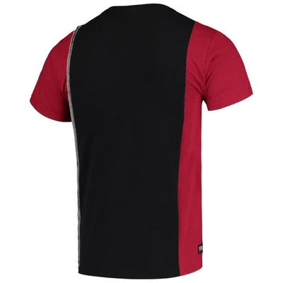 Shop Refried Apparel Black/cardinal Arizona Cardinals Sustainable Upcycled Split T-shirt