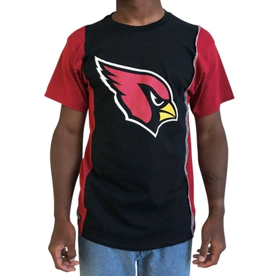 Shop Refried Apparel Black/cardinal Arizona Cardinals Sustainable Upcycled Split T-shirt