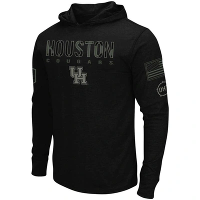 Shop Colosseum Black Houston Cougars Oht Military Appreciation Hoodie Long Sleeve T-shirt
