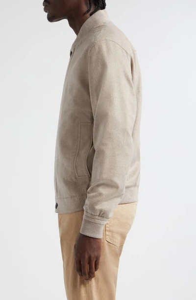 Shop Zegna Oasi Cashmere Elements Bomber Jacket In Beige