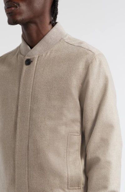 Shop Zegna Oasi Cashmere Elements Bomber Jacket In Beige