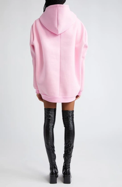 Shop Courrèges Long Sleeve Hooded Sweatshirt Dress In Candy Pink
