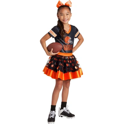 Shop Jerry Leigh Girls Youth Brown Cleveland Browns Tutu Tailgate Game Day V-neck Costume