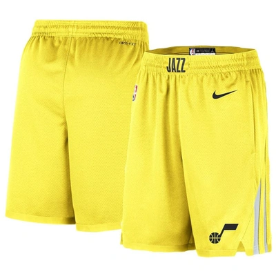 Shop Nike Gold 2019/20 Utah Jazz Icon Edition Swingman Shorts