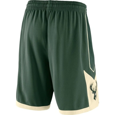 Shop Nike Hunter Green 2019/20 Milwaukee Bucks Icon Edition Swingman Shorts