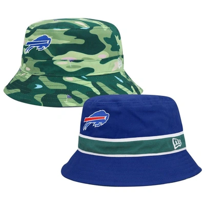 Shop New Era Royal/camo Buffalo Bills Reversible Bucket Hat