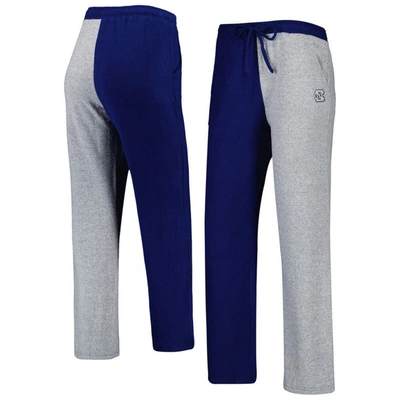 Shop Zoozatz Navy/gray North Carolina Tar Heels Colorblock Cozy Tri-blend Lounge Pants